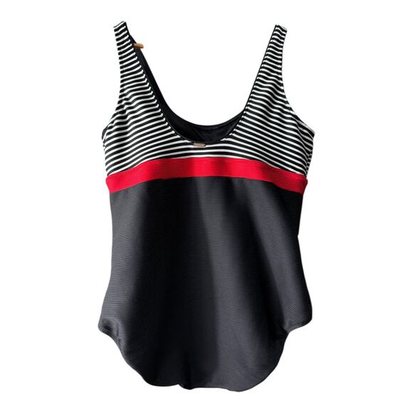 Lands' End One Piece Swimsuit Striped Red White Blue Size 18 - Picture 2 of 15